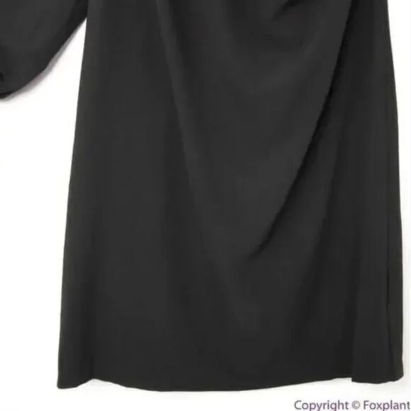 New! Eloquii Black One Shoulder Dress with Buckle Detail, women's plus size 16 - Picture 6 of 16
